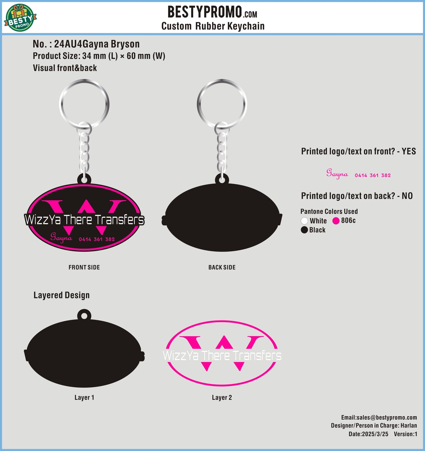 CUSTOM RUBBER KEYCHAINS - 24AU4Gayna Bryson 20250325