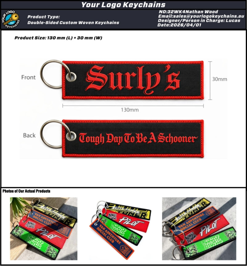 Custom Double-Sided Woven Flight Key Tag - 20260401 - 32 -4