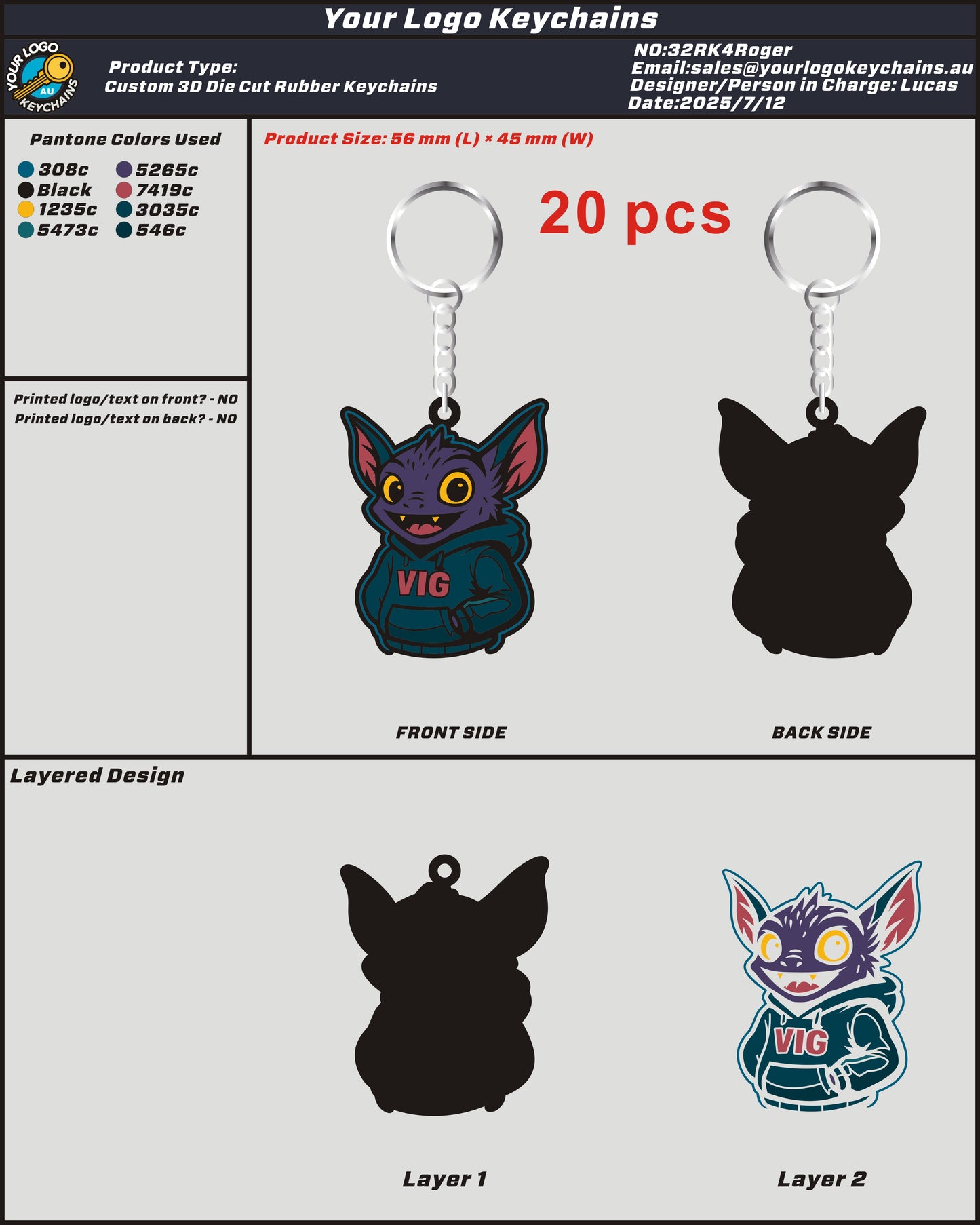 3D Rubber Keychain 32RK4Roger 20250712