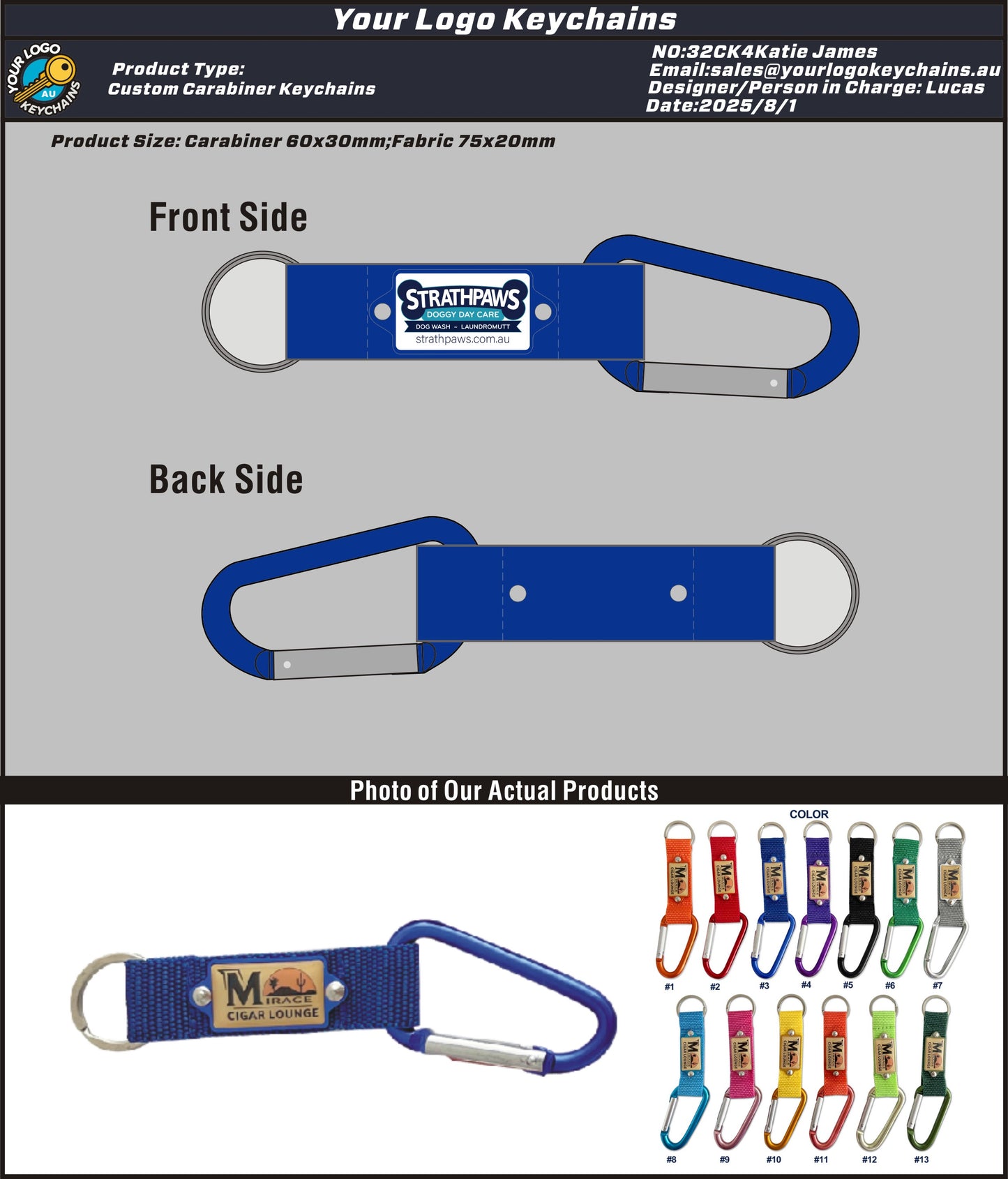 Carabiner Keychain 32CK4Katie James(V3) 20250703