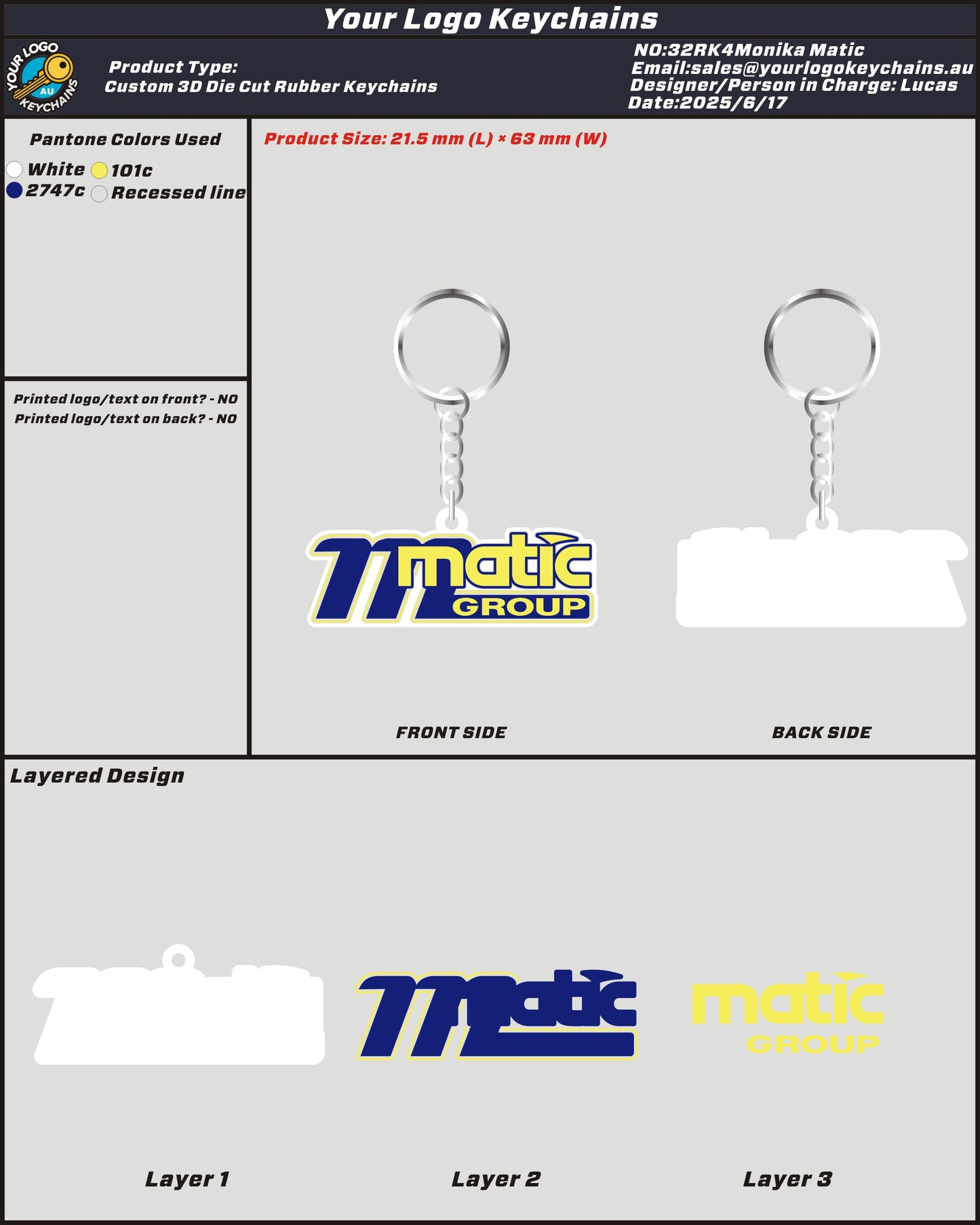 3D Rubber Keychain 32RK4Monika Matic 20250716(Re)