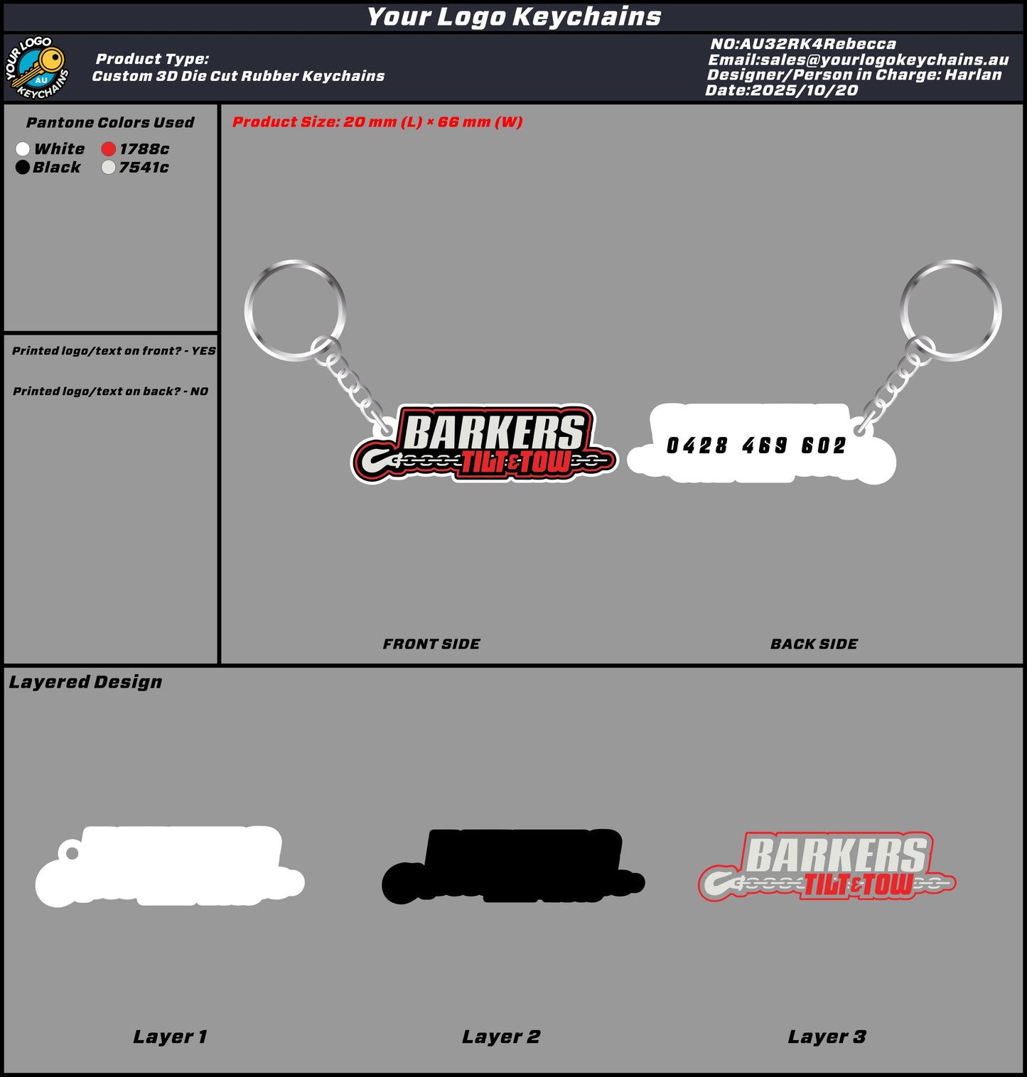 Rubber Keychains 32RK4Rebecca 20251016