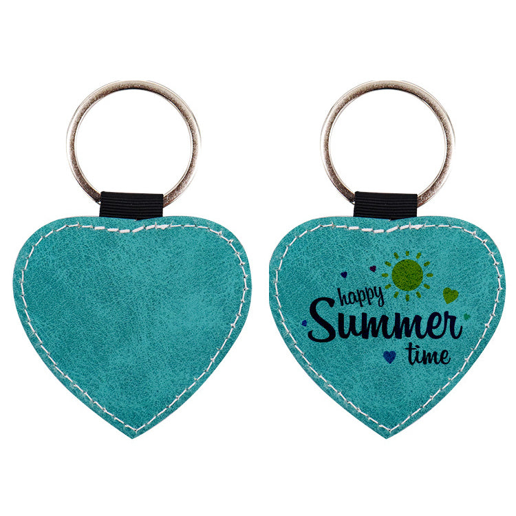 Heart-Shaped Leather Keychain