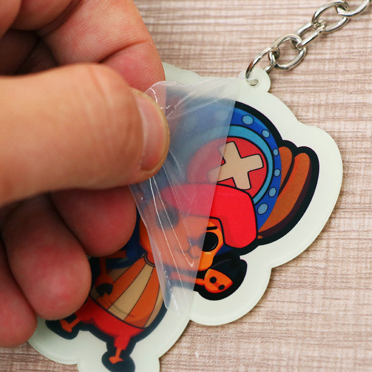 Custom Die-Cut Glow-in-the-Dark Acrylic Keychain