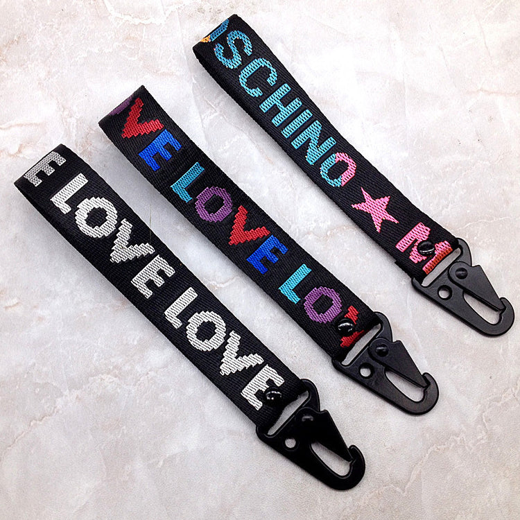 Woven Rectangular Eagle Beak Hook Keychain