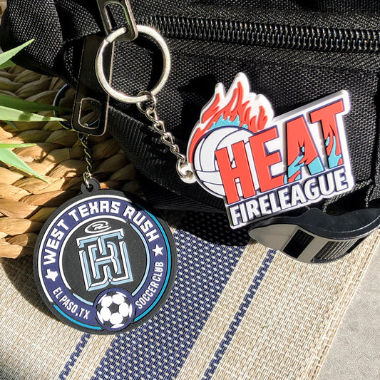 Custom Die Cut Rubber Keychains for School Spirit Promotions