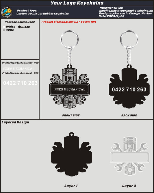 CUSTOM RUBBER KEYCHAINS - -24KY4Ryan0428