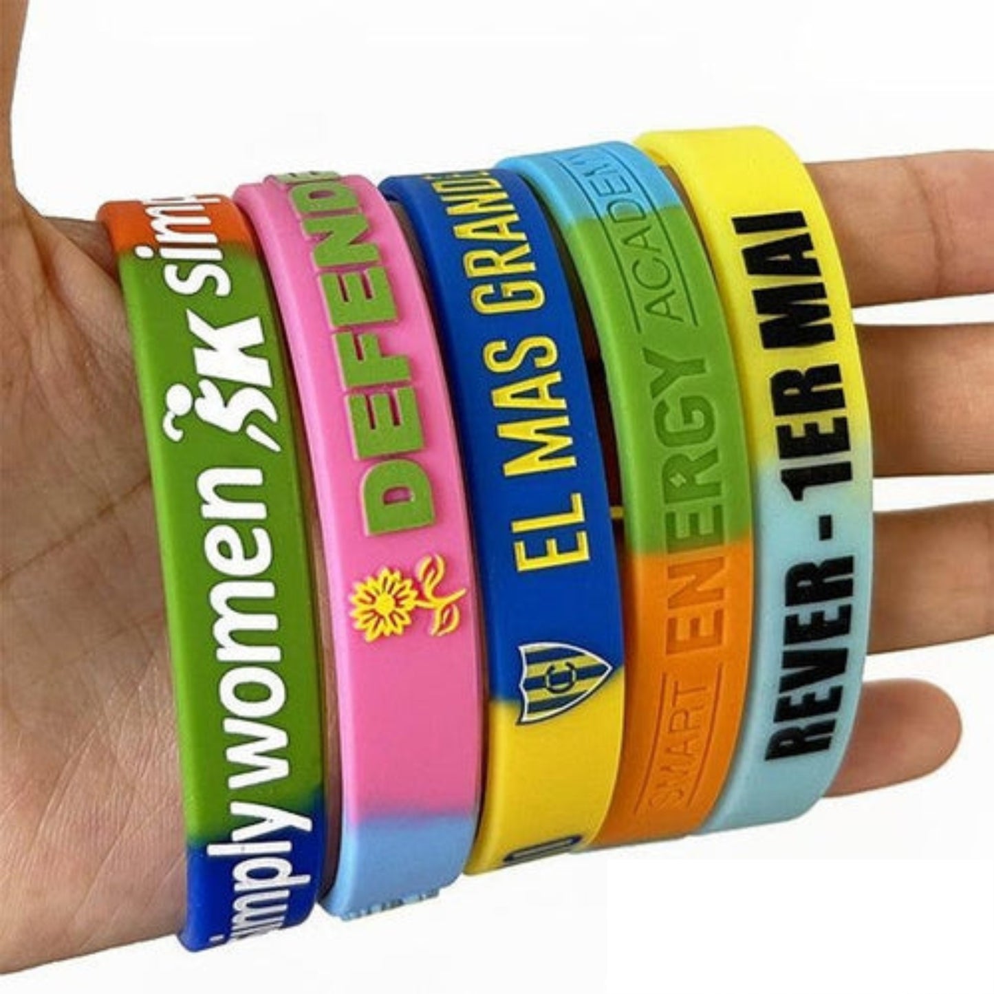 Custom Segmented Silicone Wristbands - Order Online