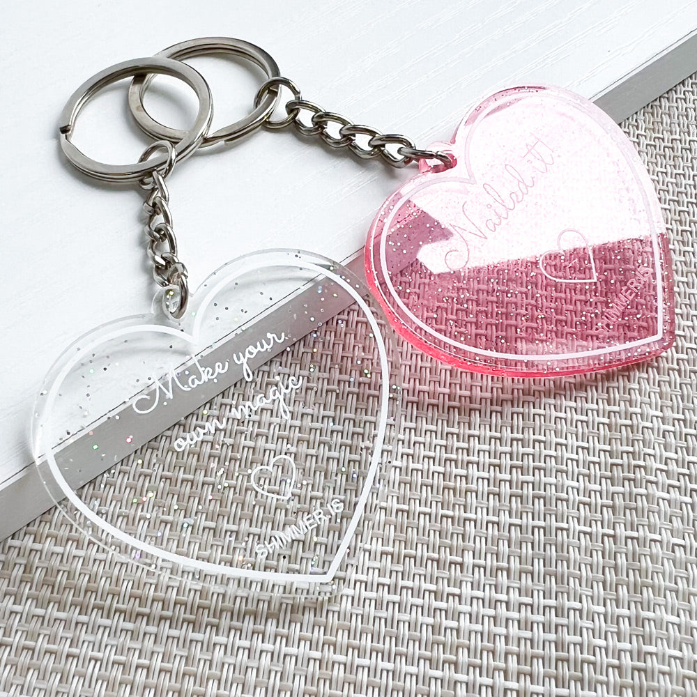 Custom Colored Acrylic Glitter Keychain