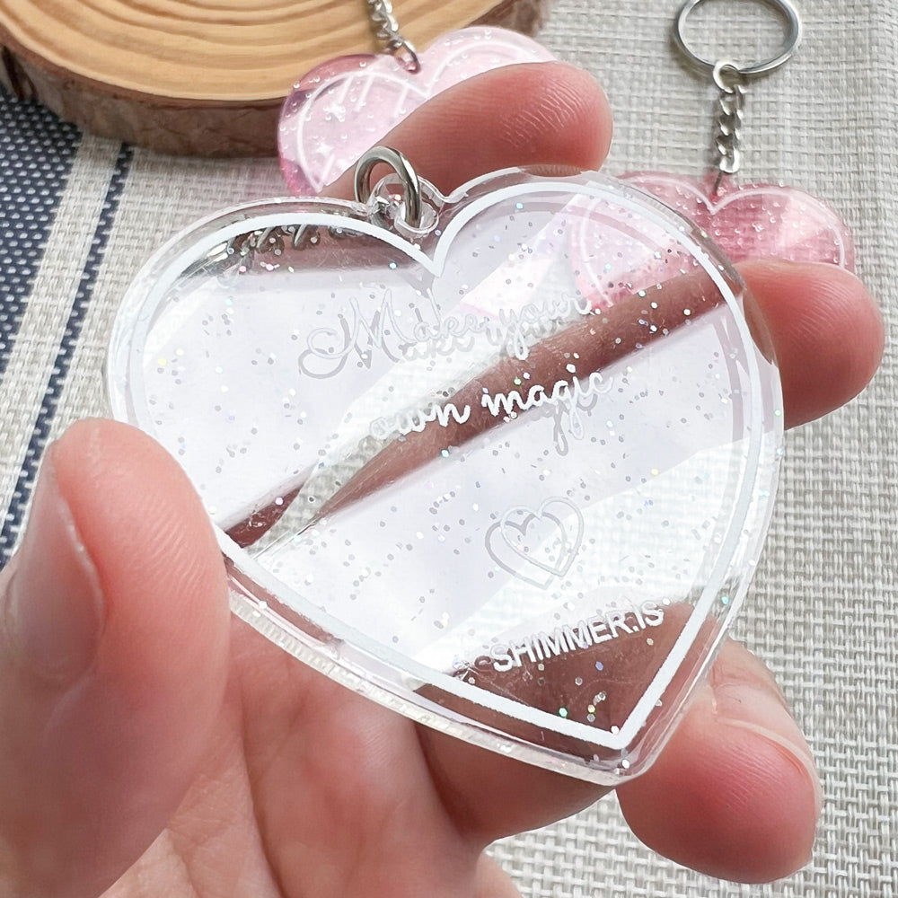 Custom Colored Acrylic Glitter Keychain