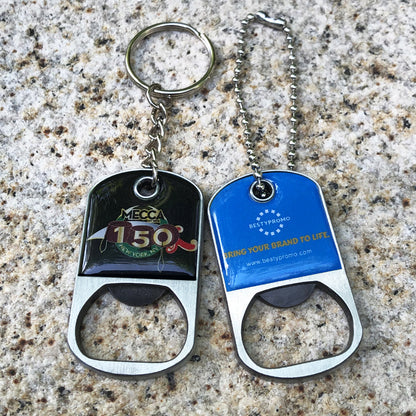 Custom Dog Tag Metal Keychain Bottle Opener - Free Design Proof & Quote