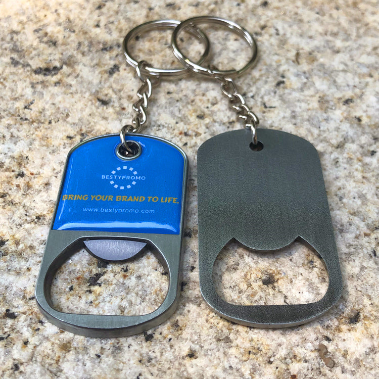 Custom Dog Tag Metal Keychain Bottle Opener