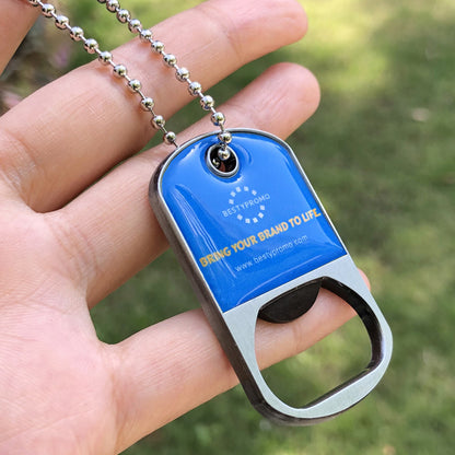 Custom Dog Tag Metal Keychain Bottle Opener - Free Design Proof & Quote