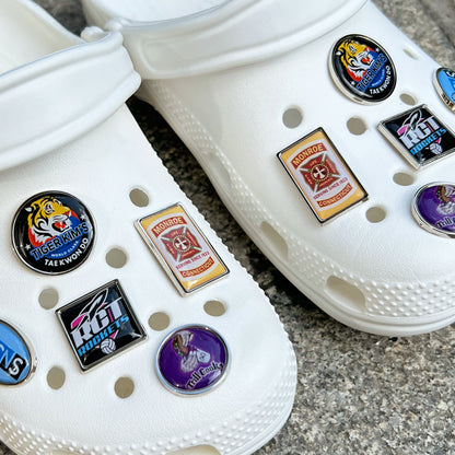 Custom Logo Domed Metal Clog Charms - Free Design Proof & Quote