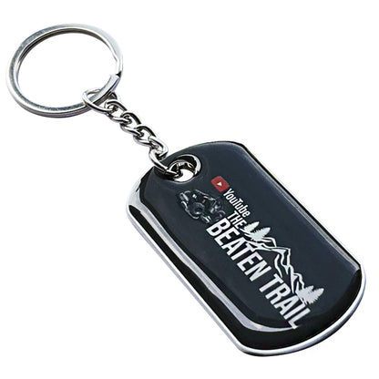 Custom Metal Dog Tag Keychain with Doming– Free Design Proof & Quote
