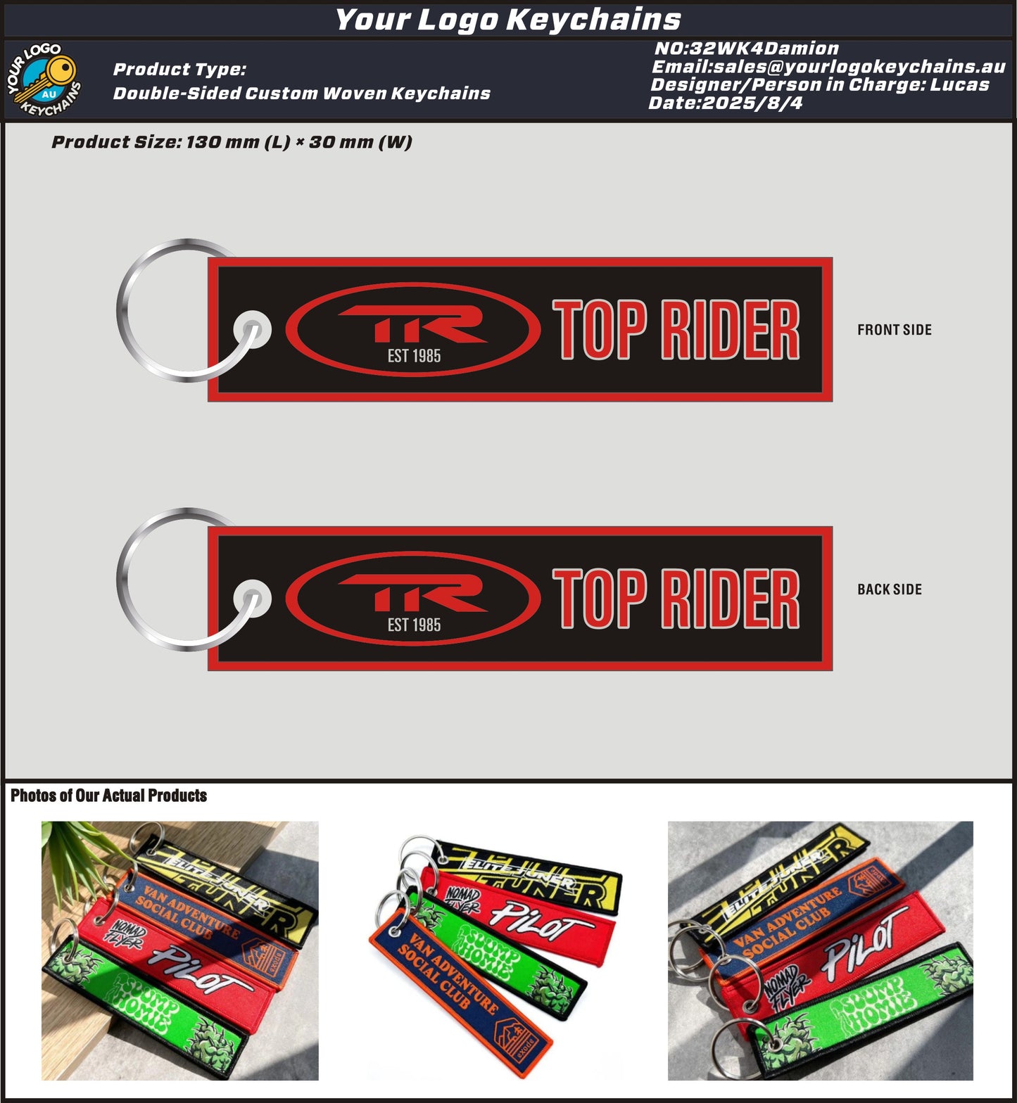 Double Sided Woven Keychains 32WK4Damion 20250804