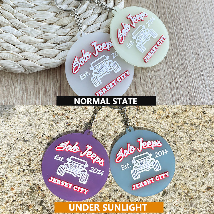 Custom UV Color-Changing PVC Keychain