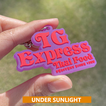 Custom UV Color-Changing PVC Keychain - Free Design Proof & Quote