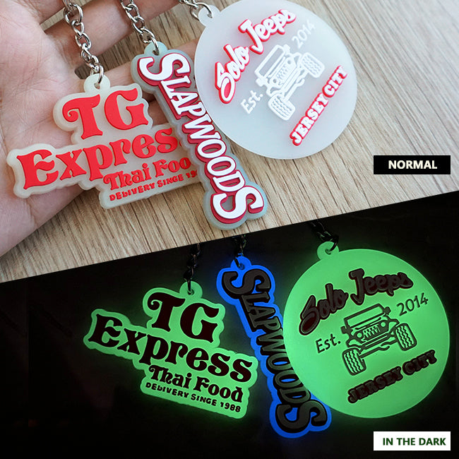 Custom Glow-in-the-Dark 3D Rubber Keychains - Order Online