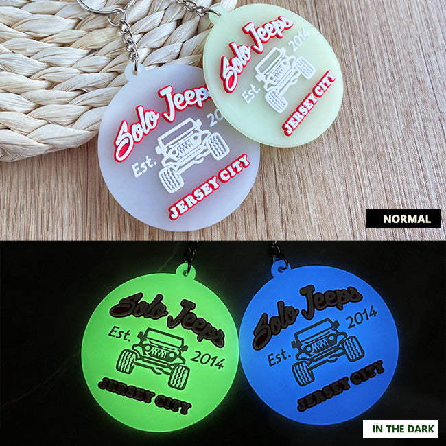 Custom Glow-in-the-Dark 3D Rubber Keychains - Order Online