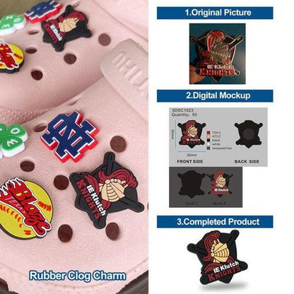 Custom Logo Clog Charms - Set of 5 – Free Design Proof & Quote