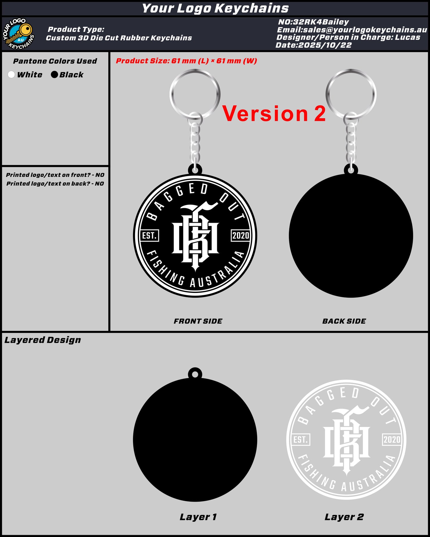 Rubber Keychain 32RK4Bailey 20251022