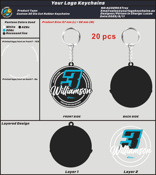 3D Rubber Keychain -Single Side 32RK4Troy 20250811