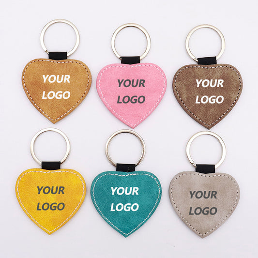 Heart-Shaped Leather Keychain