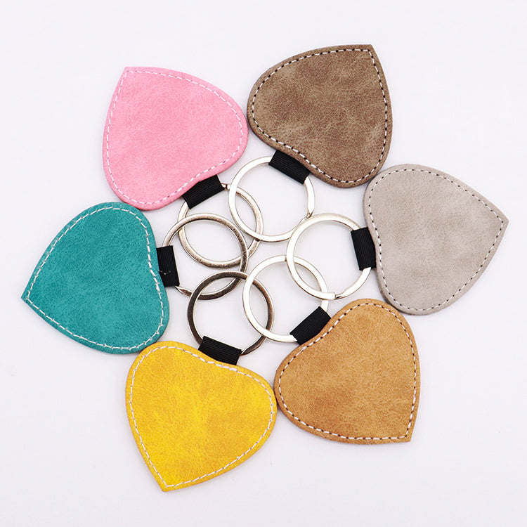 Heart-Shaped Leather Keychain