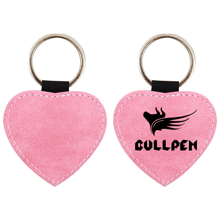 Heart-Shaped Leather Keychain
