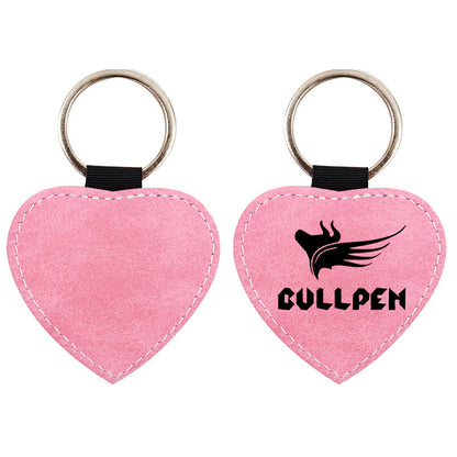 Heart-Shaped Leather Keychain