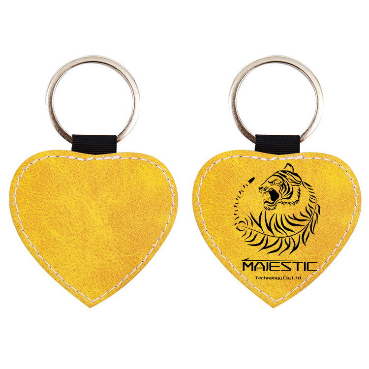 Heart-Shaped Leather Keychain