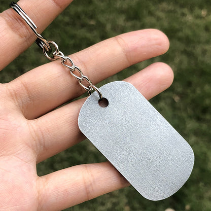 Custom Metal Dog Tag Keychain with Doming– Free Design Proof & Quote