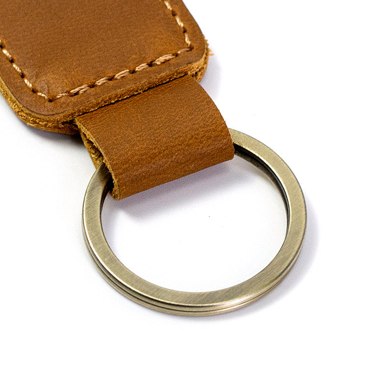Rectangular Leather Keychain