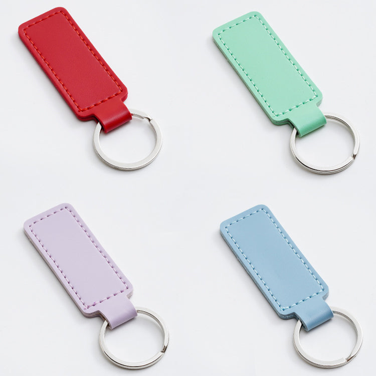 Rectangular Leather Keychain