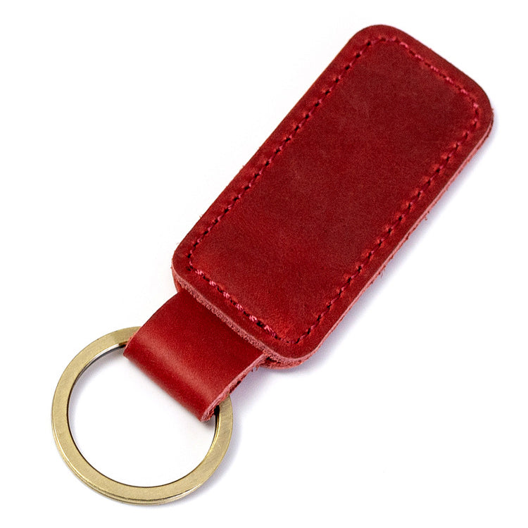 Rectangular Leather Keychain