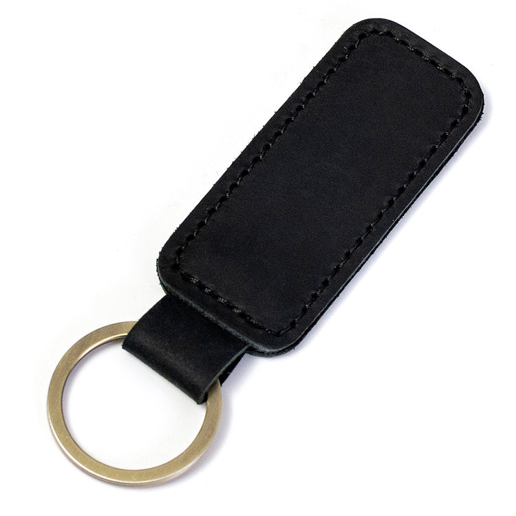 Rectangular Leather Keychain