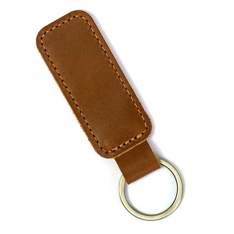 Rectangular Leather Keychain