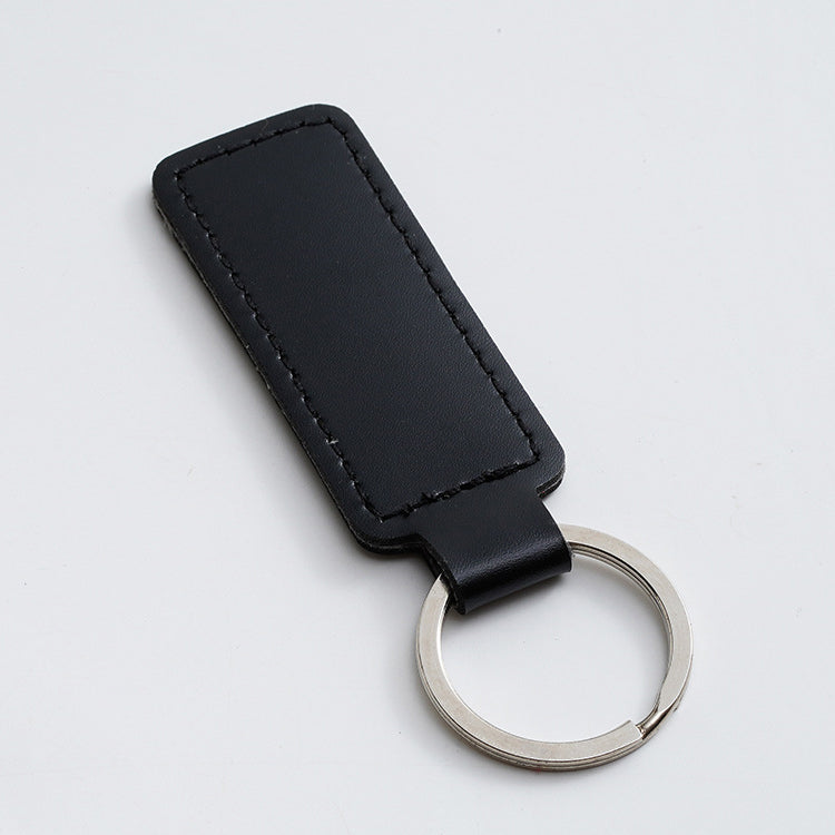 Rectangular Leather Keychain