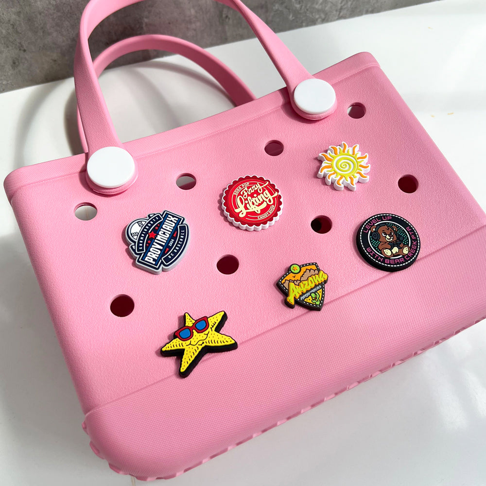 Custom Rubber Bag Charms – Perfect for Totes with Holes