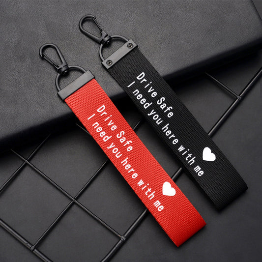 Woven Rectangular Hook Keychain