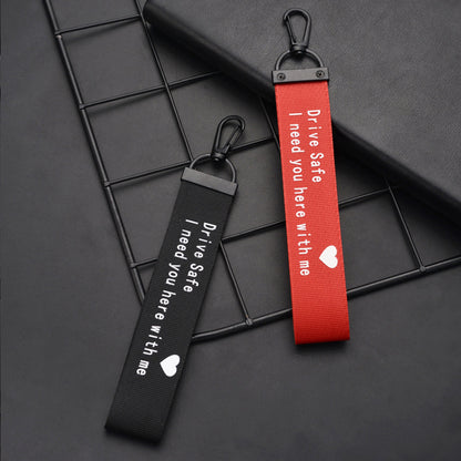 Woven Rectangular Hook Keychain