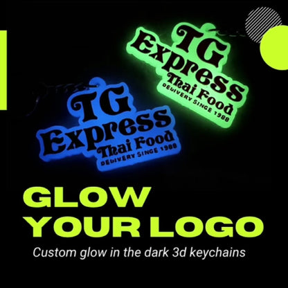 Custom Glow-in-the-Dark 3D Rubber Keychains - Order Online