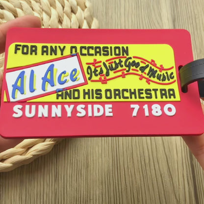 Custom Rectangular 3D Rubber Luggage Tag - Order Online