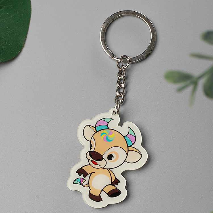 Custom Die-Cut Glow-in-the-Dark Acrylic Keychain