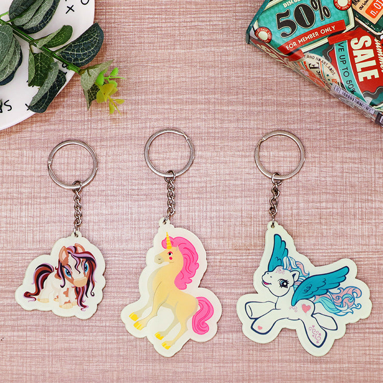 Custom Die-Cut Glow-in-the-Dark Acrylic Keychain