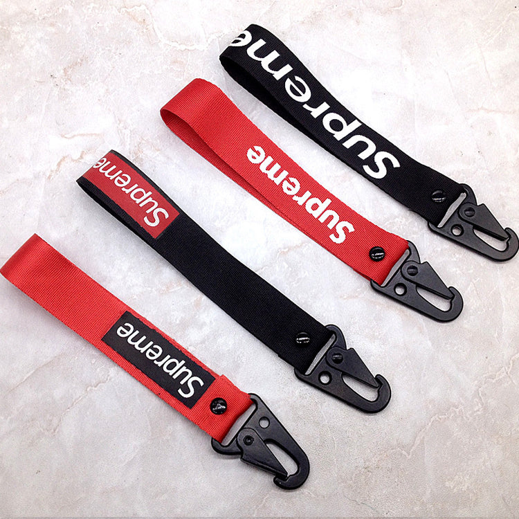 Woven Rectangular Eagle Beak Hook Keychain