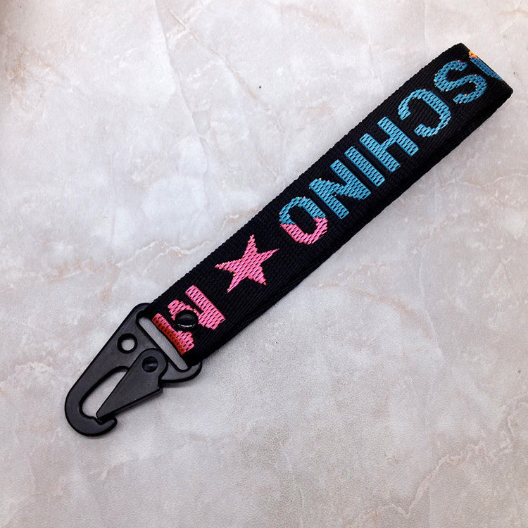 Woven Rectangular Eagle Beak Hook Keychain