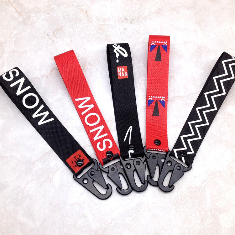 Woven Rectangular Eagle Beak Hook Keychain